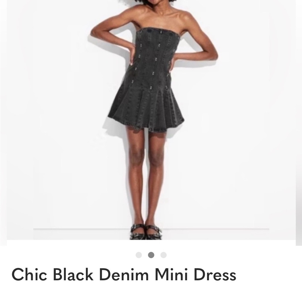 wild fable Black Denim A-Line Skirt with Stud Accents “NWT”